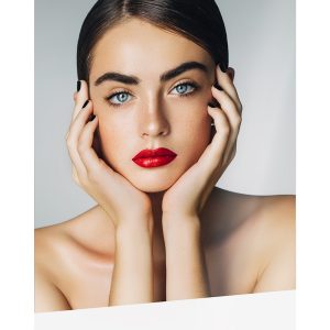 POP Display Graphic: Red Lip- Chin in Hands