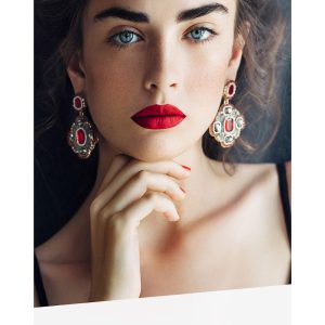 POP Display Graphic: Bold Red Lip + Red Earrings