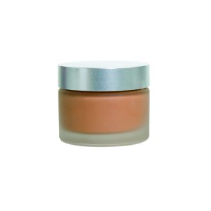 Silver Cap Frosted Glass Jar 1 oz
