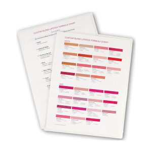 Formula Chart for Custom Blend Lipstick