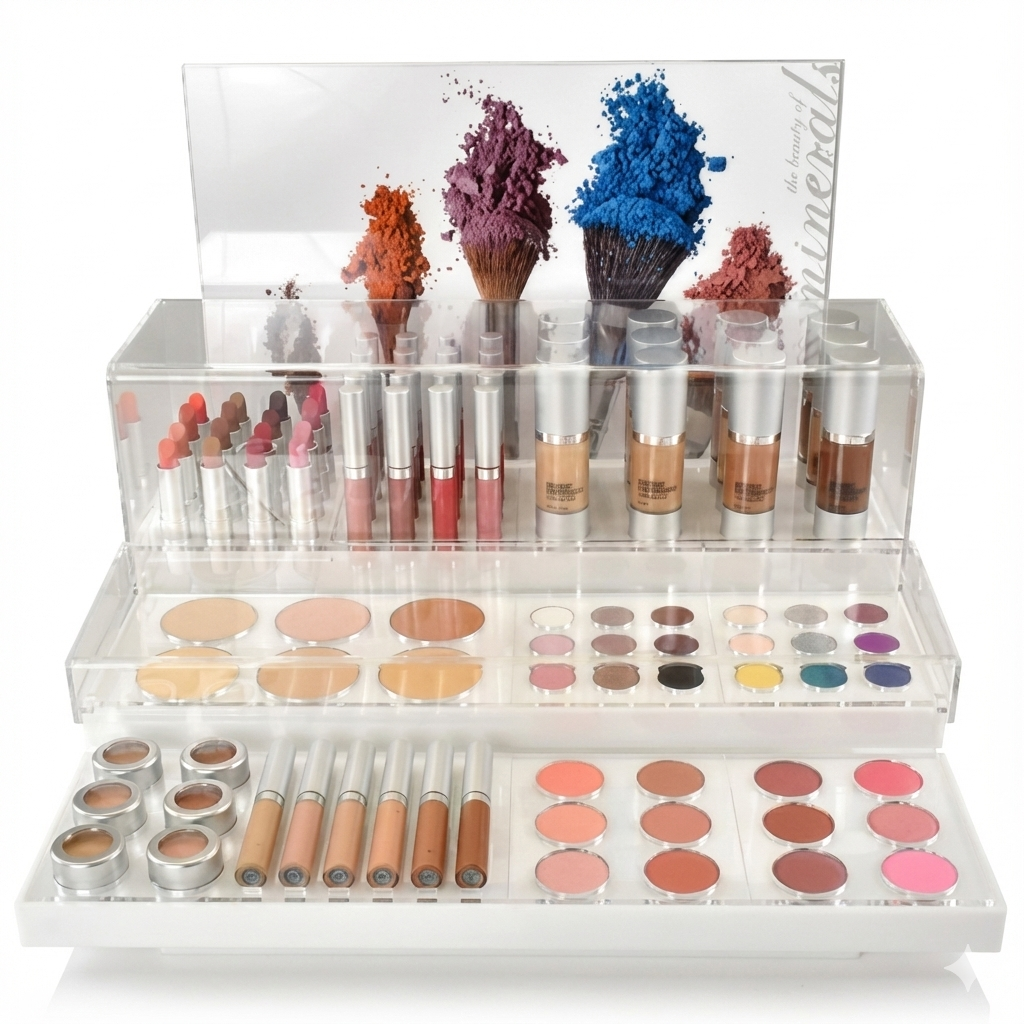 Retail display of private label cosmetic products